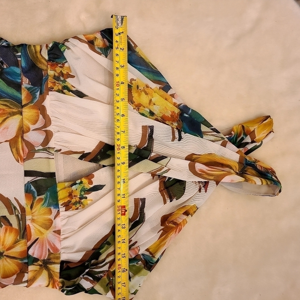 Sexy Crossed Neck Keyhole Front Floral Mermaid Dress - Picture 10 of 10